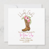 Een Country Cowgirl Laarzen Bruids Douche Uitnodig Save The Date (Voorkant)