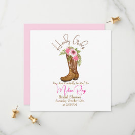 Een Country Cowgirl Laarzen Bruids Douche Uitnodig Save The Date