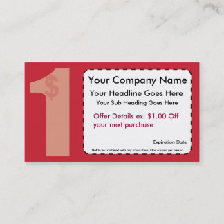 Eén Coupon voor een dollar korting