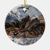 Een Covey van Bobwhites Keramisch Ornament (Voorkant)