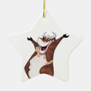 Een Cow-versiering hebben Keramisch Ornament