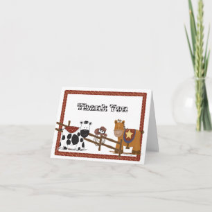 Een cowboy cowgirl bedankt kaart