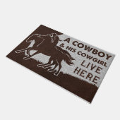Een cowboy en zijn cowgirl hier deurmat (Schuin)