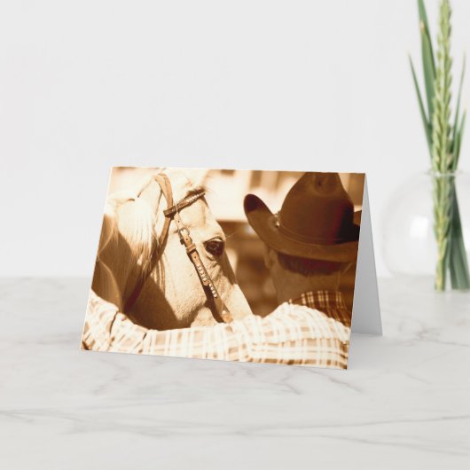 Een cowboy en zijn paard kaart (Voorkant)