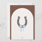 Een cowboy is onderweg naar het baby shower kaart (Achterkant)