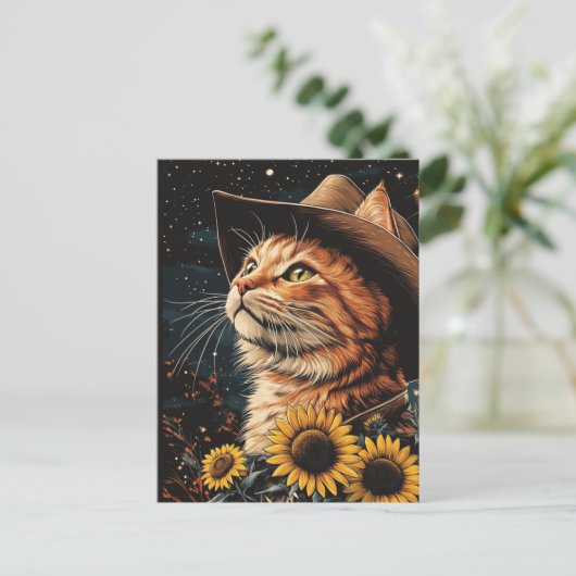 Een cowboy Kat Briefkaart (Staand voorkant)