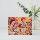 Een cowboy kerst feestdagenkaart (Staand voorkant)