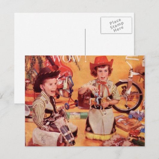 Een cowboy kerst feestdagenkaart (Voorkant / Achterkant)