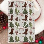 Een Cowboy Merry Christmas Gift Bag Medium Cadeauzakje