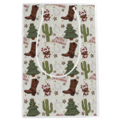 Een Cowboy Merry Christmas Gift Bag Medium Cadeauzakje (Voorkant)