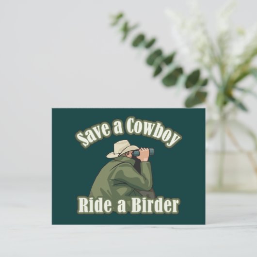 Een Cowboy redden... Ride a Birder Briefkaart (Staand voorkant)