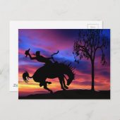 Een cowboy silhouette bij zonsondergang briefkaart (Voorkant / Achterkant)