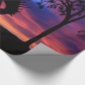 Een cowboy silhouette bij zonsondergang cadeaupapier (Hoek)