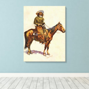 Een cowboy uit Arizona van Remington, Vintage West Canvas Afdruk