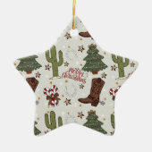 Een cowboy Vrolijk Kerstfeest Keramisch Ornament (Voorkant)