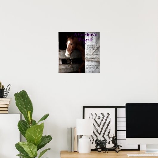 Een cowboygebed poster (Thuiskantoor)