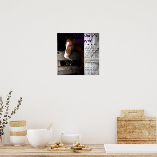 Een cowboygebed poster (Keuken)