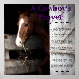 Een cowboygebed poster