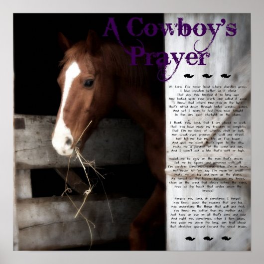 Een cowboygebed poster (Voorkant)