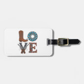 Een cowboylaars bagagelabel (Voorkant horizontaal)