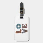 Een cowboylaars bagagelabel (Voorkant verticaal)