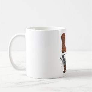 Een cowboylaars koffiemok