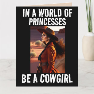 EEN COWGIRL BIRTHDAY-WENSKAART VOOR HAAR BEDANKKAART