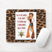 "Een Cowgirl Diva moet gelukkig zijn..." Muismat (Met muis)