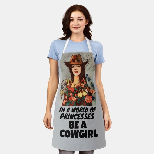 EEN COWGIRL LADIES KITCHEN SCHORT (Gedragen)