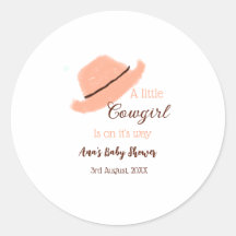 Een cowgirl meisje is op komst oranje babyshower