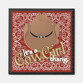 Een cowgirl Thang rode bandana magneet