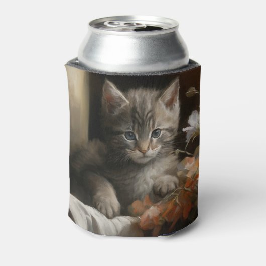 Een Cozy Corner Tabby Kitten Blikjeskoeler (Blikje Achterkant)