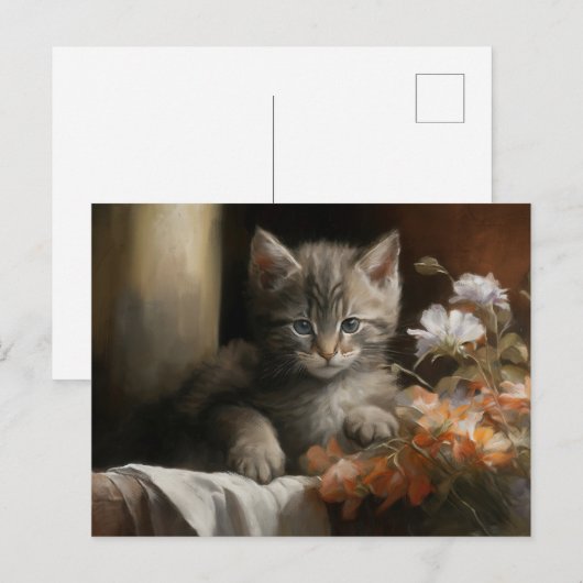 Een Cozy Corner Tabby Kitten Briefkaart (Voorkant / Achterkant)
