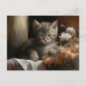 Een Cozy Corner Tabby Kitten Briefkaart (Voorkant)