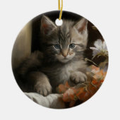 Een Cozy Corner Tabby Kitten Keramisch Ornament (Voorkant)