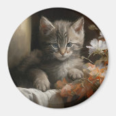 Een Cozy Corner Tabby Kitten Magneet (Voorkant)