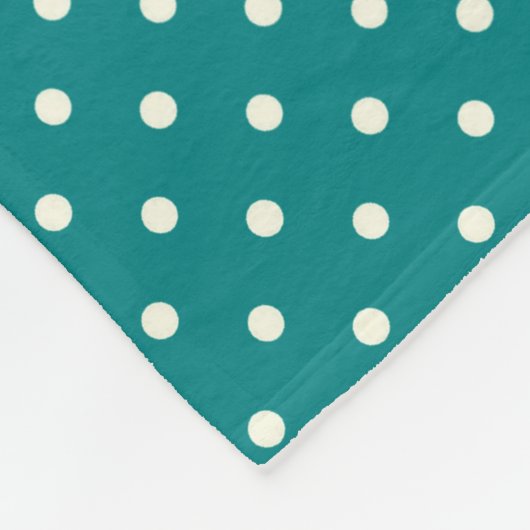Een Cozy Essential: Blauwgroen en witte poka Dots  Fleece Deken (Hoek)