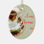 Een Cozy kerstthee Keramisch Ornament (Rechts)