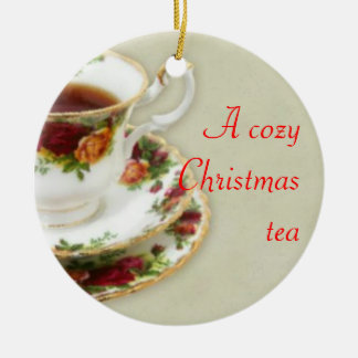 Een Cozy kerstthee Keramisch Ornament