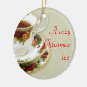 Een Cozy kerstthee Keramisch Ornament (Links)