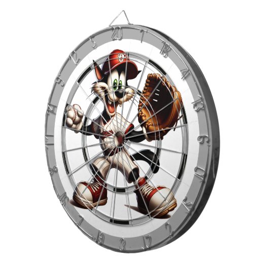 Een Crazy Cat Baseball Pitcher Regulation Dartbord (Voorkant Rechts)