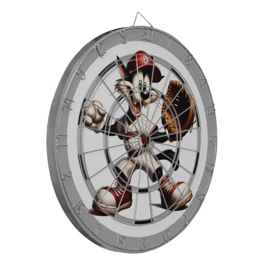 Een Crazy Cat Baseball Pitcher Regulation Dartbord (Voorkant Links)