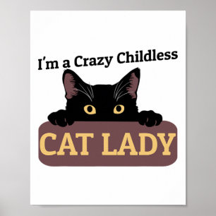 Een Crazy Kinderloze Kat Lady Kamala Harris 2024 P Poster