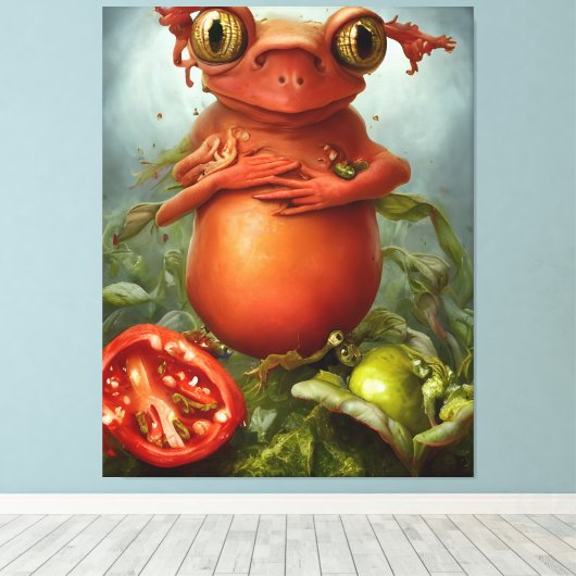 Een creatie in de salade canvas afdruk (Insitu (Houten vloer))