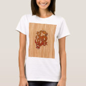 Een Crimson Dragon op Bamboo als T-shirt (Voorkant)