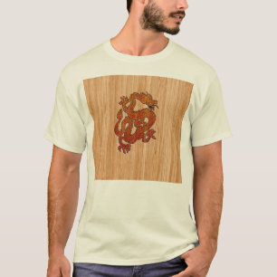 Een Crimson Dragon op Bamboo als T-shirt
