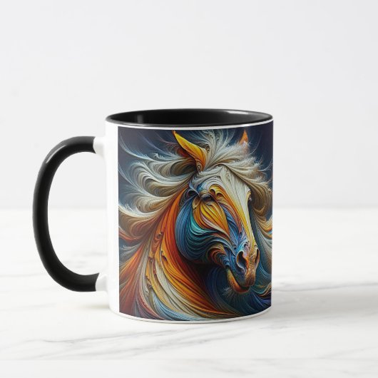 Een crinkerpaard met wind. mok (Links)