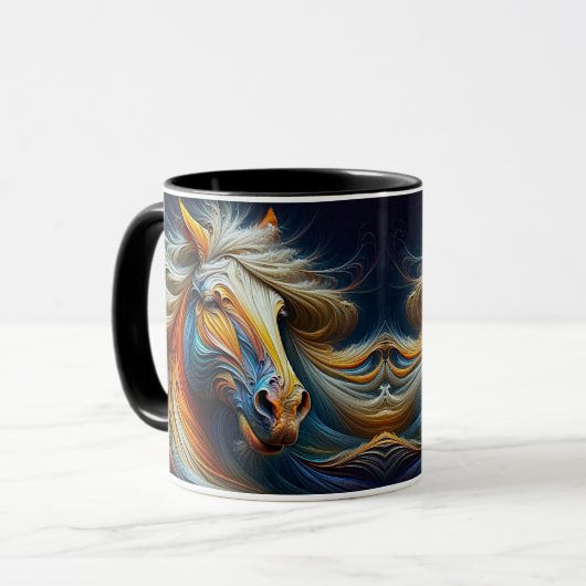 Een crinkerpaard met wind. mok (Voorkant links)