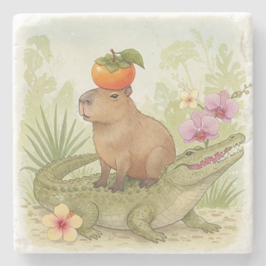 Een Croc en een Carry Stenen Onderzetter (Voorkant)