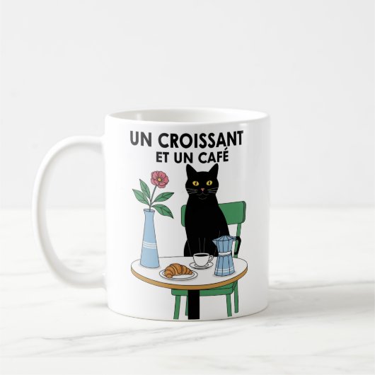 Een Croissant Kat Koffiemok (Links)